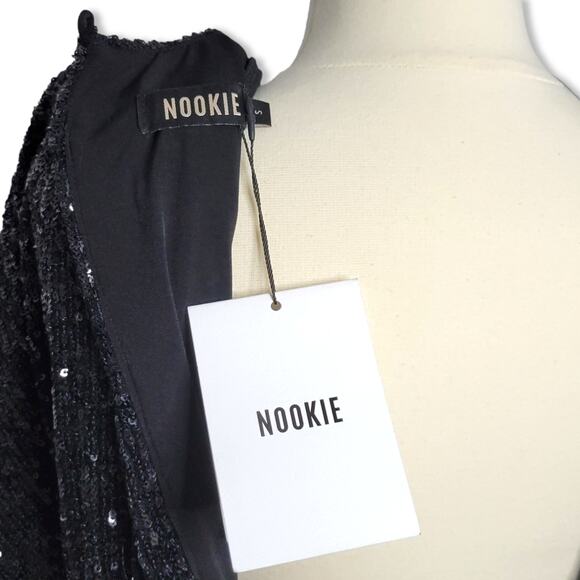 Nookie Veda Sequin Mini Dress in Black Size Small New With Tag NYE - Picture 3 of 13